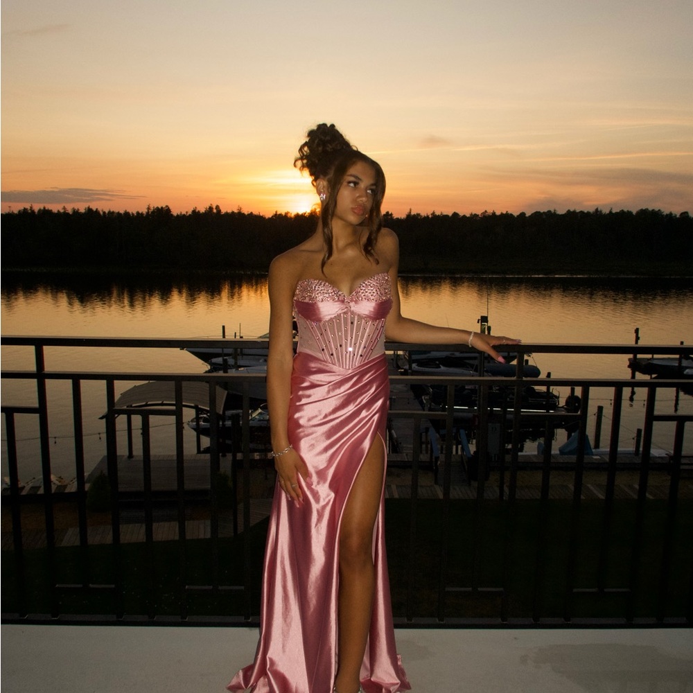 Pink sparkly prom dress